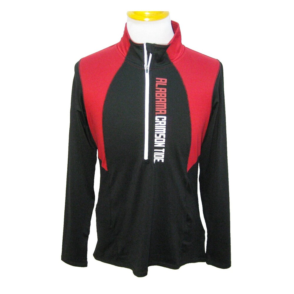 ALABAMA Crimson Tide Men's Size Large Red 1/2 Zip Athletic Long Sleeve Shirt Top